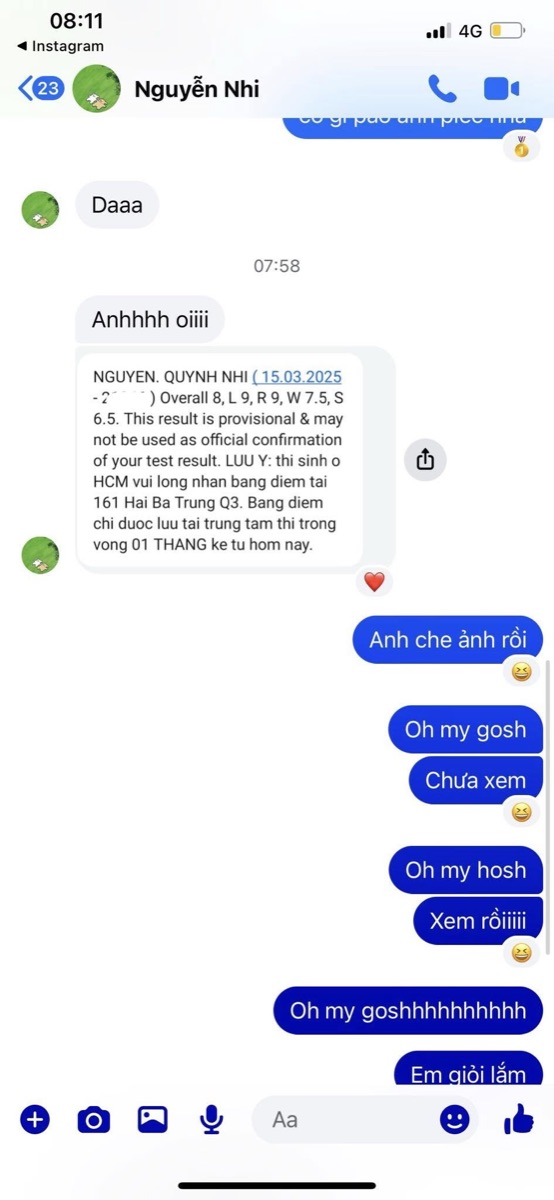 Kết quả thi của học viên