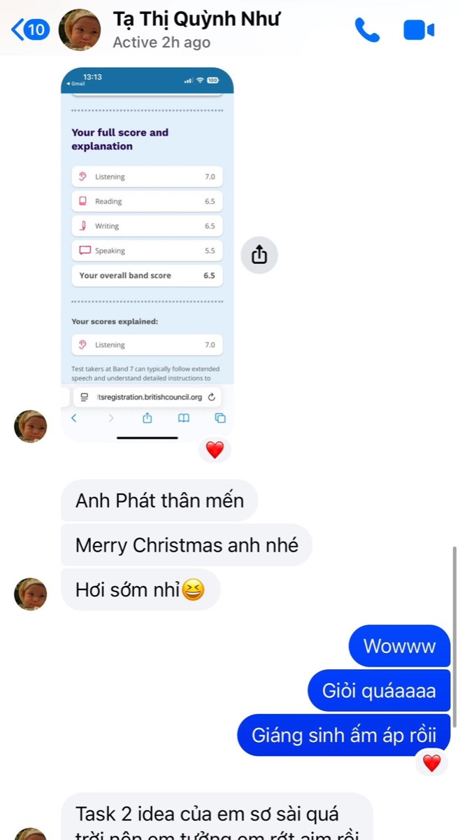 Kết quả thi của học viên